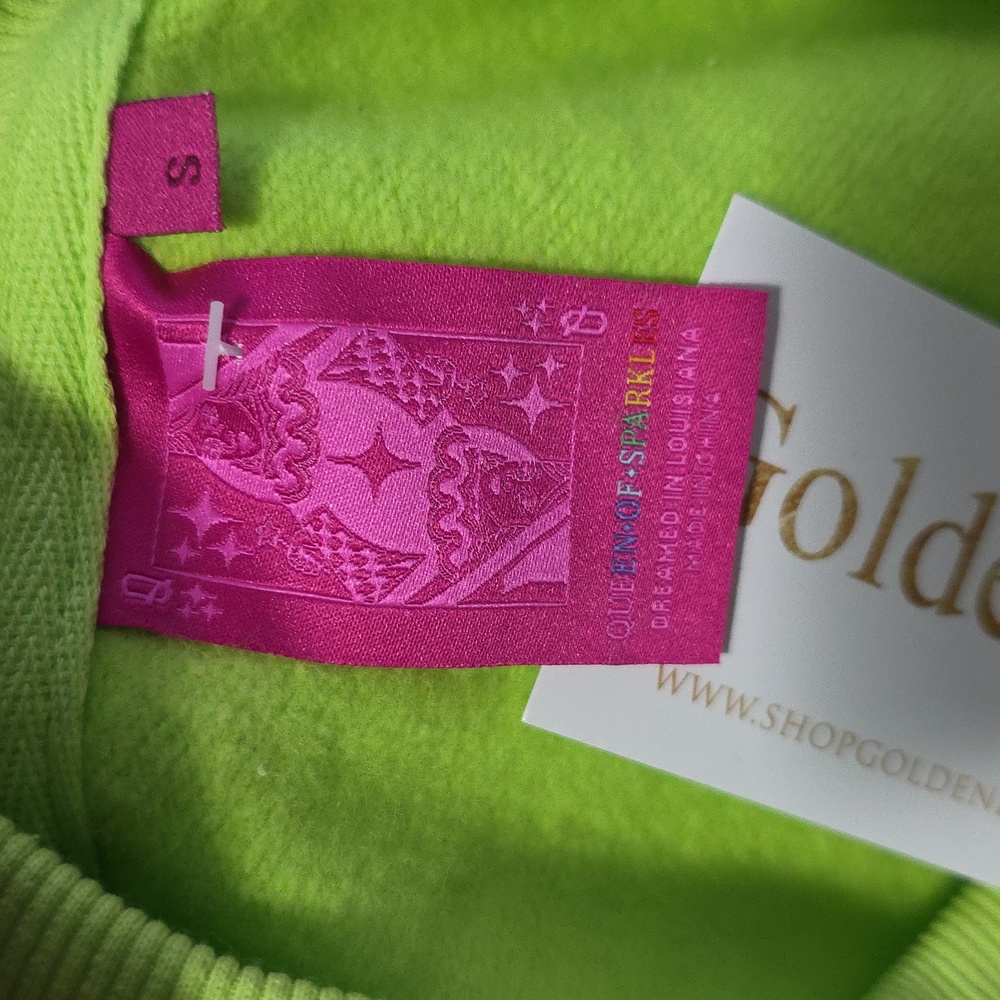 Queen of Sparkles Limited Edition Halloween Dogs Lime Green Sweatshirt Small - Picture 8 of 12